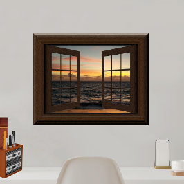 Faux Window Poster Peaceful Sunset Relaxing