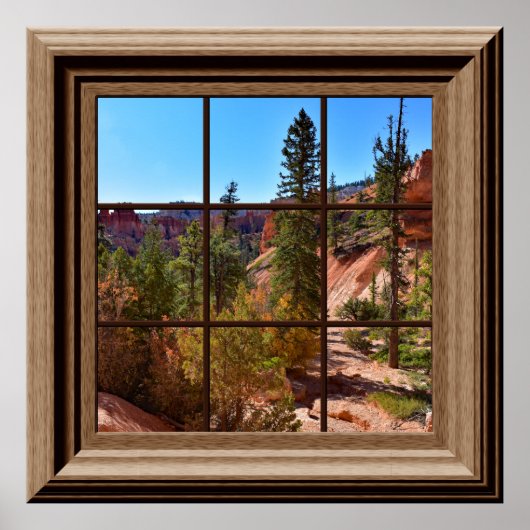 Faux Window Relaxing Uitzicht Bryce Canyon Utah Poster (Voorkant)