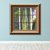 Faux Window Scene Bamboo Uitzicht Canvas Wall Art (Insitu (Houten vloer))