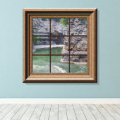 Faux Window Scene Genesee River Gorge Canvas Afdruk (Insitu (Houten vloer))
