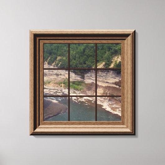 Faux Window Scene Genesee River Gorge Canvas Afdruk (Voorkant)