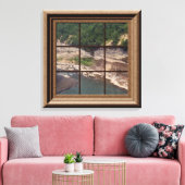 Faux Window Scene Genesee River Gorge Canvas Afdruk (Insitu (Woonkamer))
