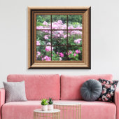 Faux Window Scene Roos Garden Canvas Wall Art Afdruk (Insitu (Woonkamer))