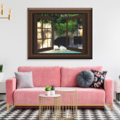 Faux Window Scene Watergrot Vreedzaam Ontspannen Canvas Afdruk (Insitu (Woonkamer))