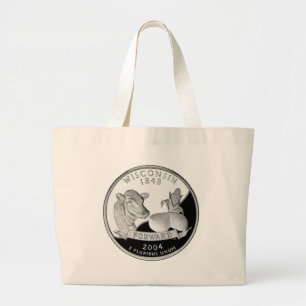 Faux Wisconsin Quarter Koe Cheese Corn Boerderij Grote Tote Bag
