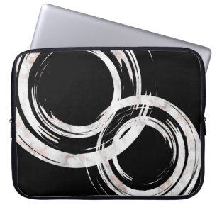 Faux wit marmer artistieke kringen zen yoga laptop sleeve