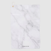 Faux wit marmer gepersonaliseerde golfhanddoek (Voorkant)