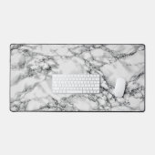 Faux wit marmer ontwerp bureaumat (Keyboard & Muis)