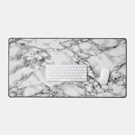 Faux wit marmer ontwerp bureaumat (Keyboard & Muis)