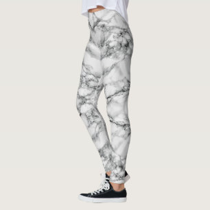 Faux wit marmer ontwerp Leggings