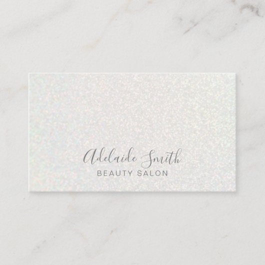 FAUX witte glitter achtergrond Visitekaartje (Voorkant)