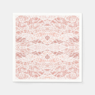 Faux witte kanten visnet servetten met bloemen