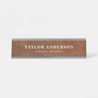 Faux Wood Background Personalized Name Bord