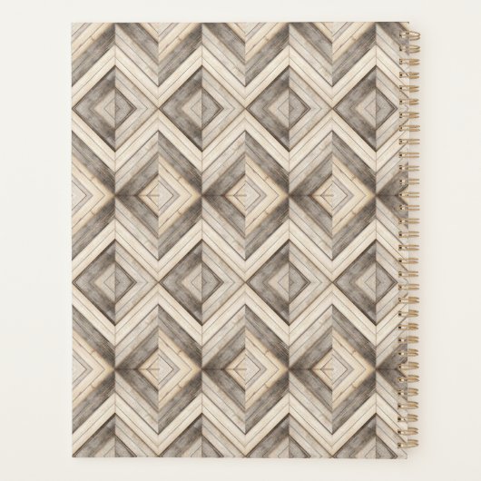 Faux Wood Chevron Stripes Moderne (Dos)