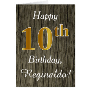 Faux Wood, Faux Gold 10th Birthday + Eigen naam