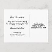 Faux Wood, Faux Gold 73rd Birthday + Eigen naam Briefkaart (Achterkant)