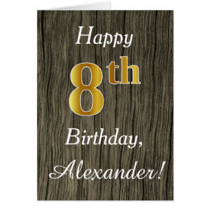 Faux Wood, Faux Gold 8th Birthday + Eigen naam