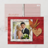 FAUX Wood, Feuille, carte postale Merci coeur (Devant / Derrière)