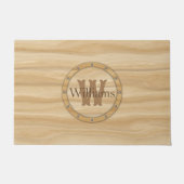 Faux Wood Grain Monogram Deurmat (Voorkant)