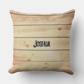 Faux Wood Rustic Wooden Timber Effect Personalisti Kussen (Voorkant)