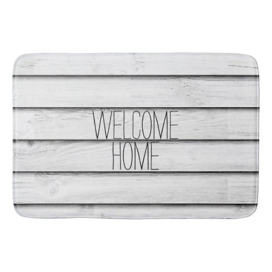 Faux Wood Slats | wit | Badmat (Voorkant)