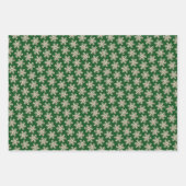 Faux Wood Snowflake Patroon op wit rood Groen Inpakpapier Vel (Voorkant 3)