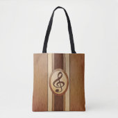 Faux Wood Treble Clef Inlay Draagtas (Voorkant)