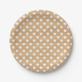 Faux Wood | White Hearts Pattern Paper Bord (Voorkant)