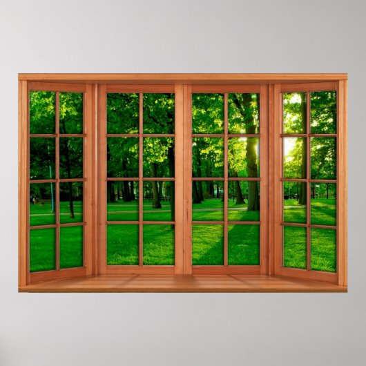 Faux Wooden Bay Window Illusion - Green Park Poster (Voorkant)