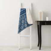 Faux Wool Knittern Blue White Sherpa Deken (In situ)