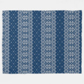 Faux Wool Knitting Pattern Blue and White Fleece Deken (Voorkant (Horizontaal))