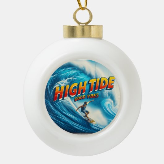 Faux Wrapped Canvas Print Keramische Bal Ornament (Voorkant)