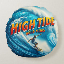 Faux Wrapped Canvas Print Rond Kussen