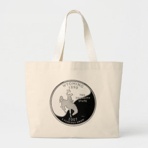 Faux Wyoming State Quarter Grote Tote Bag