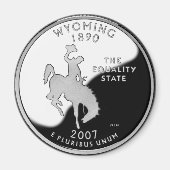 Faux Wyoming State Quarter Magneet (Voorkant)