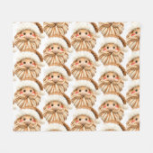 Faux yarn notch-hook Santa face Christmas Fleece Deken (Voorkant (Horizontaal))