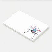 Faux yarn skiing rabbit winter humor post-it® notes (Schuin)