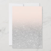 Faux zilver glitter blush roze eet drink bruiloft kaart (Achterkant)
