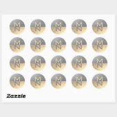 Faux Zilver & Gouden Folie Semi Circle Zakelijke L Ronde Sticker (Vel)