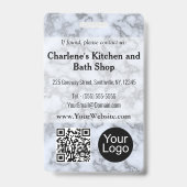 Faux Zilver Grijs Marmer ID Badge (Achterkant)