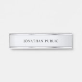 Faux zilver minimalistisch design modern elegant deurbordje (Voorkant)