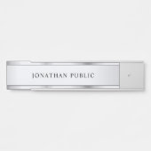 Faux zilver minimalistisch design modern elegant deurbordje (Voorkant)