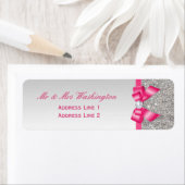 Faux Zilver Sequins Hot Pink Bow en Diamond Etiket (Insitu)