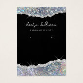 Faux zilveren glitter sieraden display kaart (Voorkant)