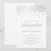 Faux zilverfolie Confetti Stippen Afstuderen Kaart (Voorkant / Achterkant)