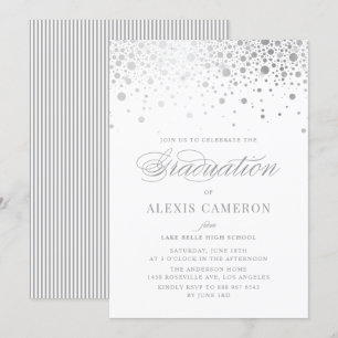 Faux zilverfolie Confetti Stippen Afstuderen Kaart