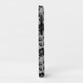 Faux Zwart Kant Roos Fishnet iPhone Case (Achterkant/links)