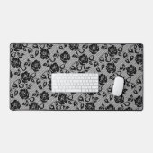 Faux Zwart Kant Roos Fishnet Modern Design Bureaumat (Keyboard & Muis)