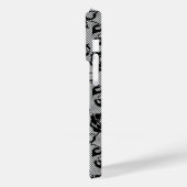 Faux Zwart Kant Rozen Fishnet iPhone Case (Achterkant / Links)