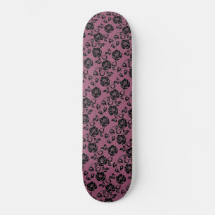 Faux Zwart Kant Rozen Fishnet Skateboard